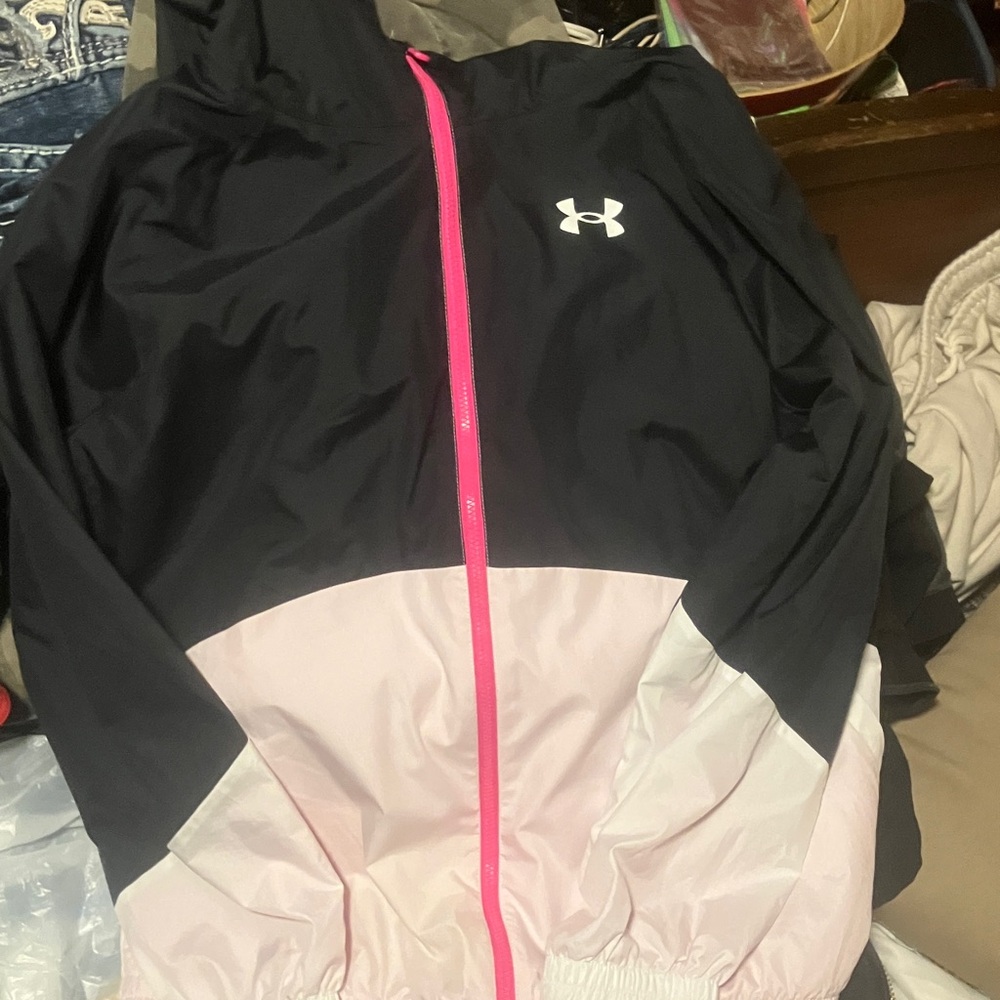 Under Armour Black and Light Pink Jacket